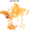 Représentation spatiale du stockage additionnel annuel absolu (kg/ha/an).