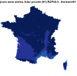 Cas du scénario climatique RCP=8.5 /  Nb de jours sans stress, futur proche (H1) RCP=8.5 Horizon=H1